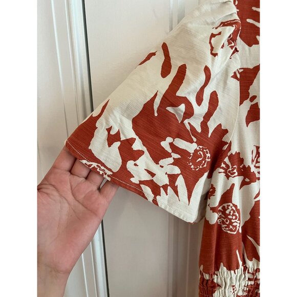 Anthropologie Somerset‎ Terracotta Floral Wide-Leg Jumpsuit Size M - Picture 5 of 7